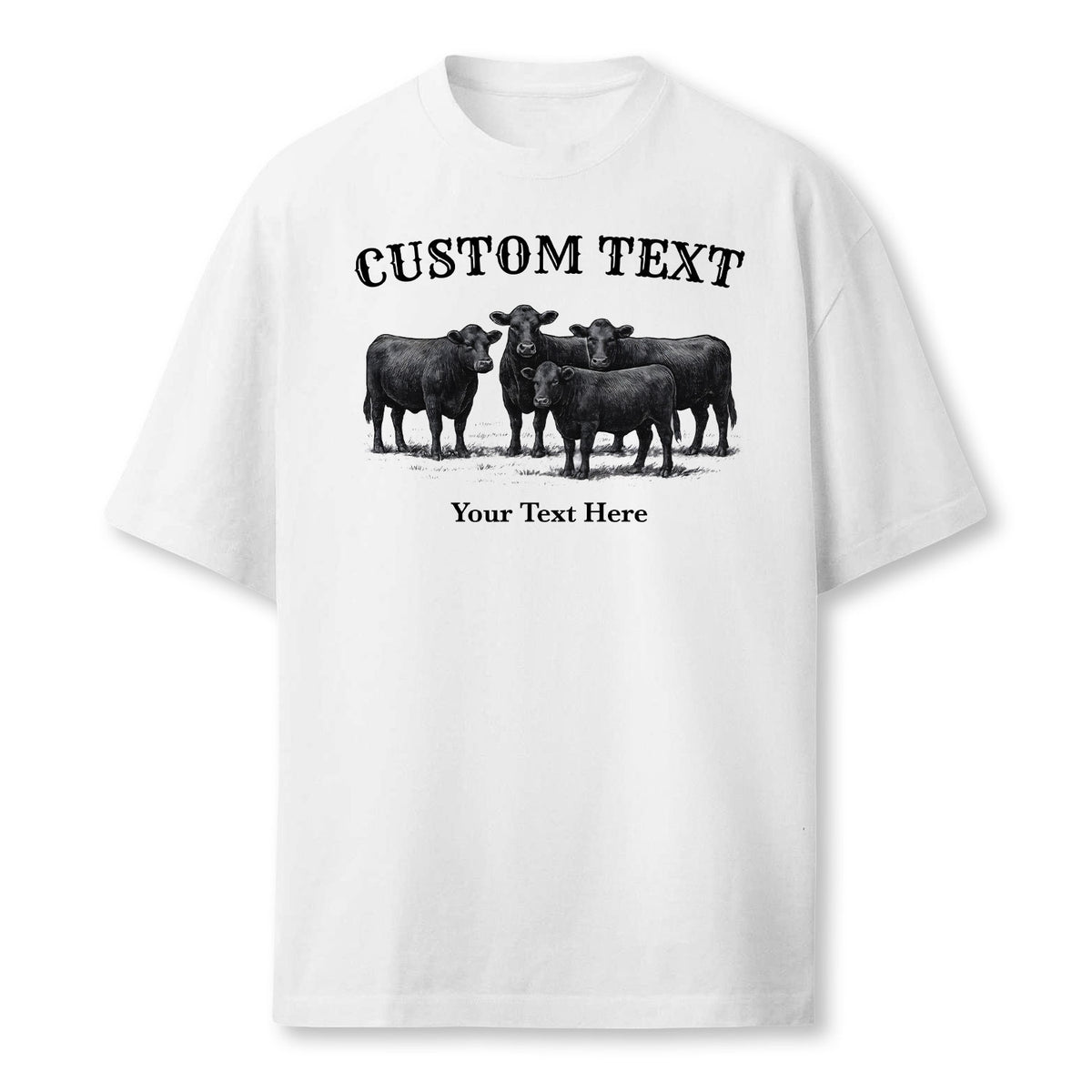 Personalized Cattle Herd Shirt - Custom Text Design, Vintage  Cow Tee, Cattle Rancher Father's Day Gift, Country Farm  Apparel