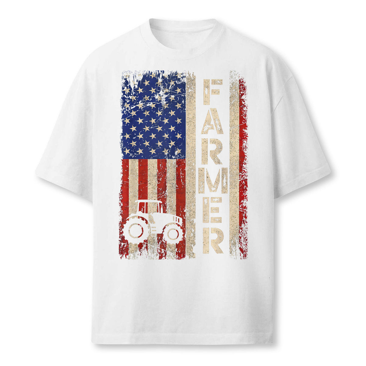 Farmer Tractors Usa American Flag Patriotic Farming Gifts Farmer T-Shirt