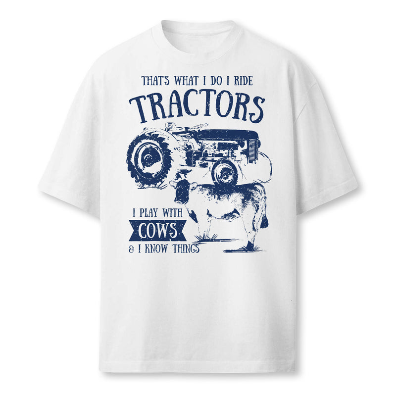 Tractor Farmer Merch Co Thats What I Do I Ride Tractors Funny Farmer Cowboy Gift Black Small Farmer T-Shirt