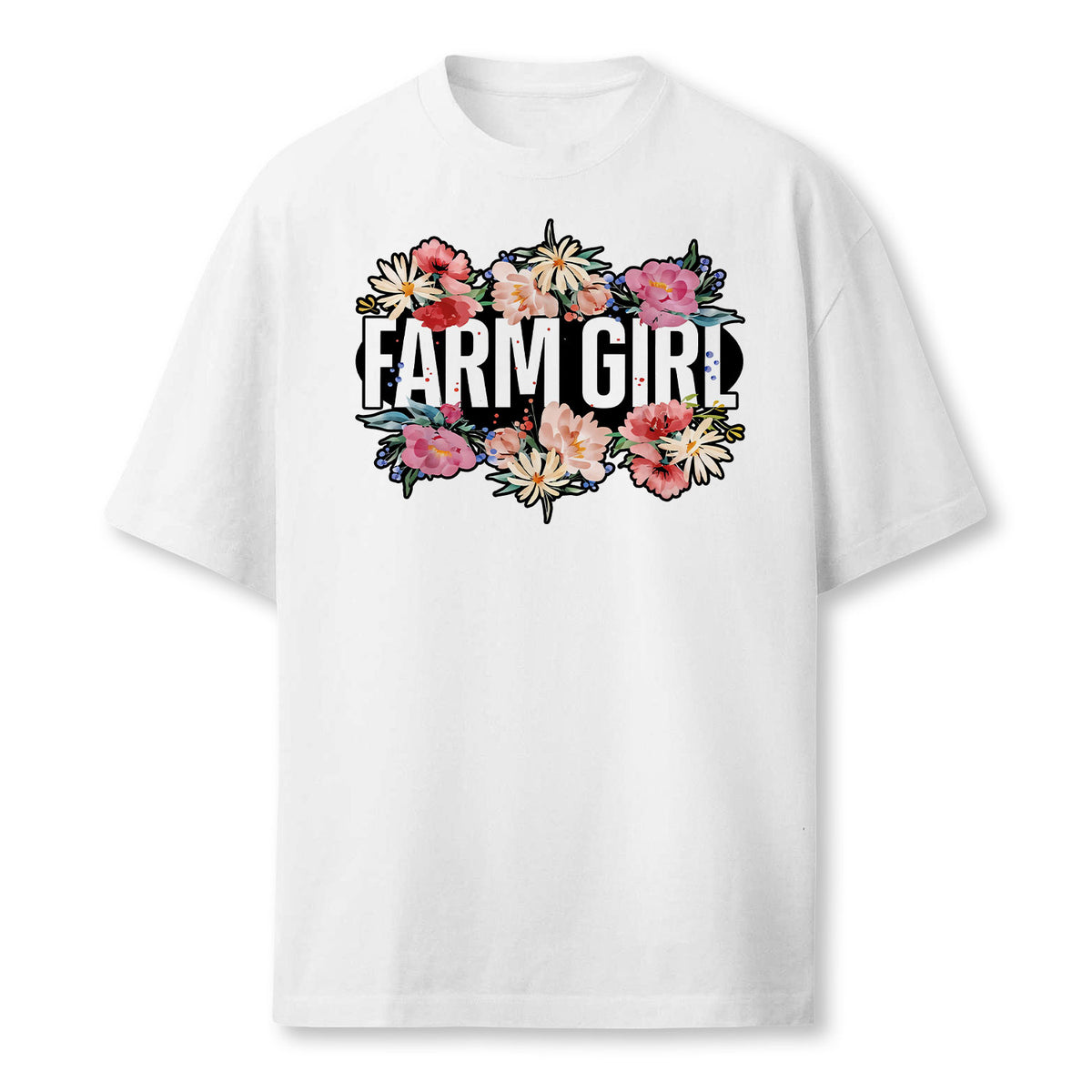 Farming Farmer Girl Flower Floral Farm Girl Farmer T-Shirt