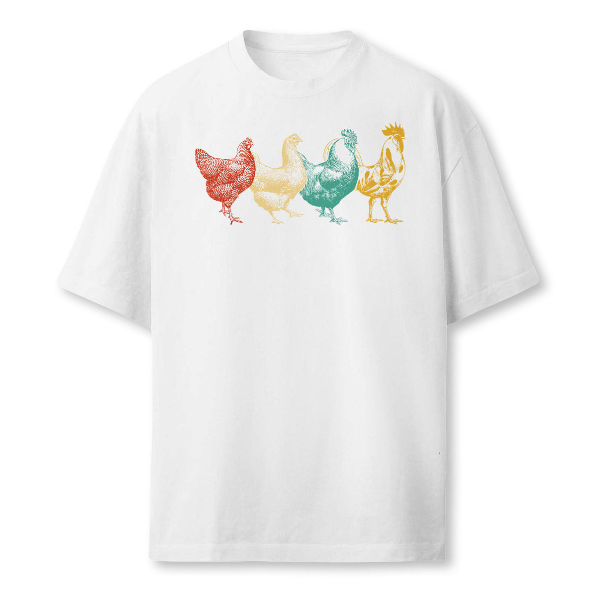 Chicken Retro Vintage Poultry Farmer Women Men Farm Lover Farmer T-Shirt