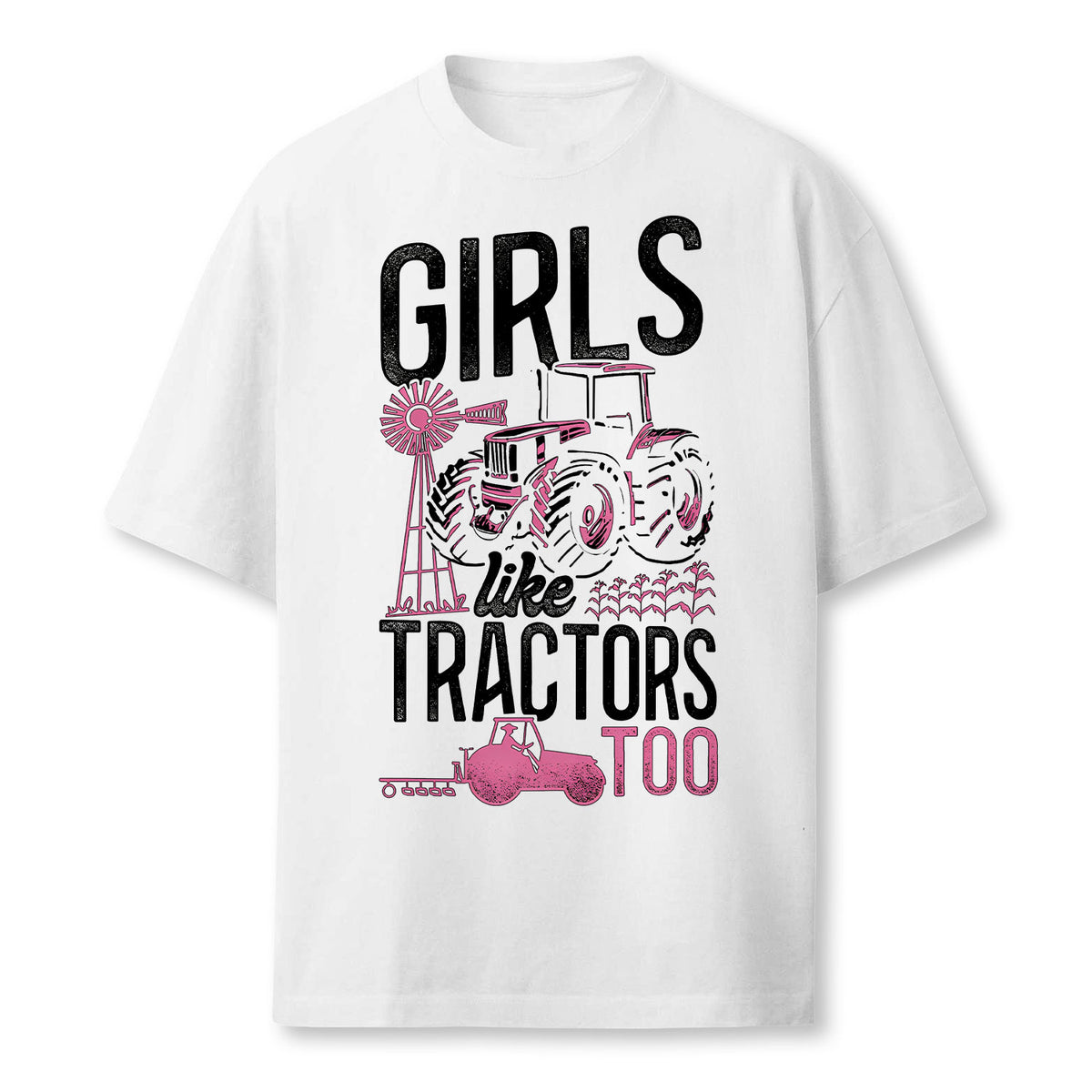 Farming Farmer Girl Tractor Tractor Vintage Girls Like Farmer T-Shirt