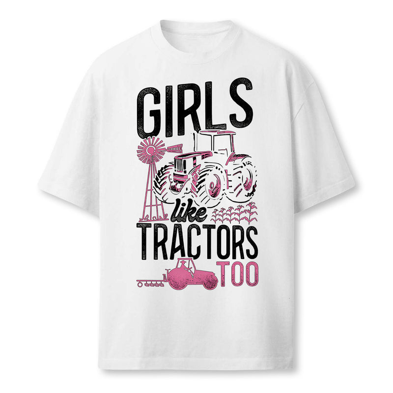 Farming Farmer Girl Tractor Tractor Vintage Girls Like Farmer T-Shirt