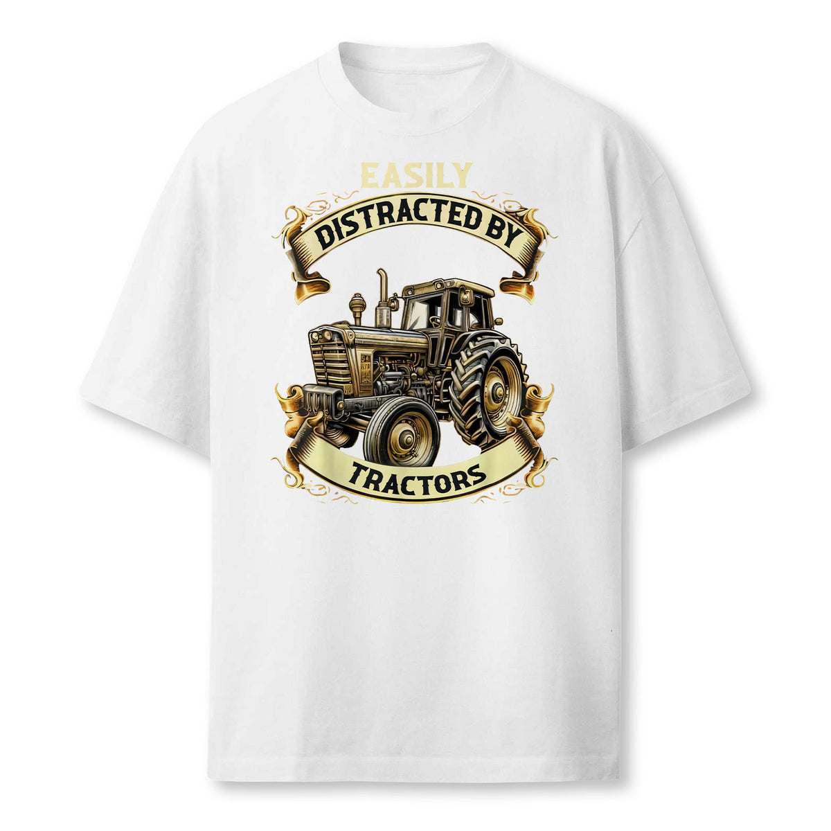 Cool Easily Distracted By Tractors Fun Farmer Farming Gift Farmer T-Shirt