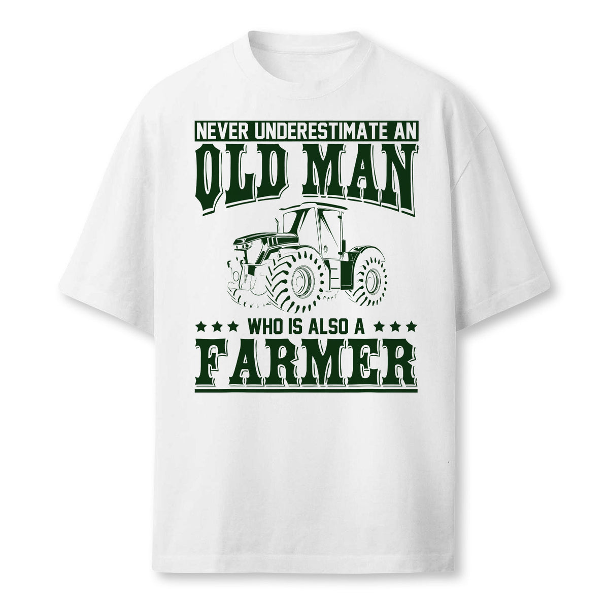 Retired Farmer Gift Idea Old Man Tractor Farmer Pullover T-Shirt