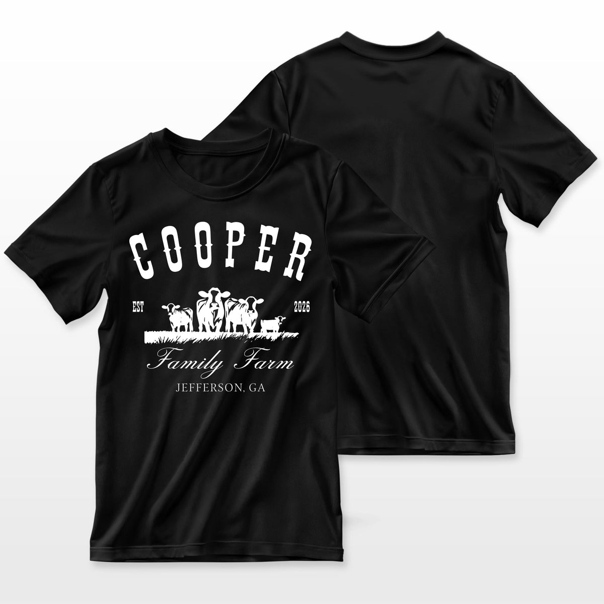 Personalized Cattle Ranch Shirt - Custom Family Name Year &  Location, Vintage Cow Farm Tee, Cattle Rancher Father's Day  Gift, Country Heritage Apparel