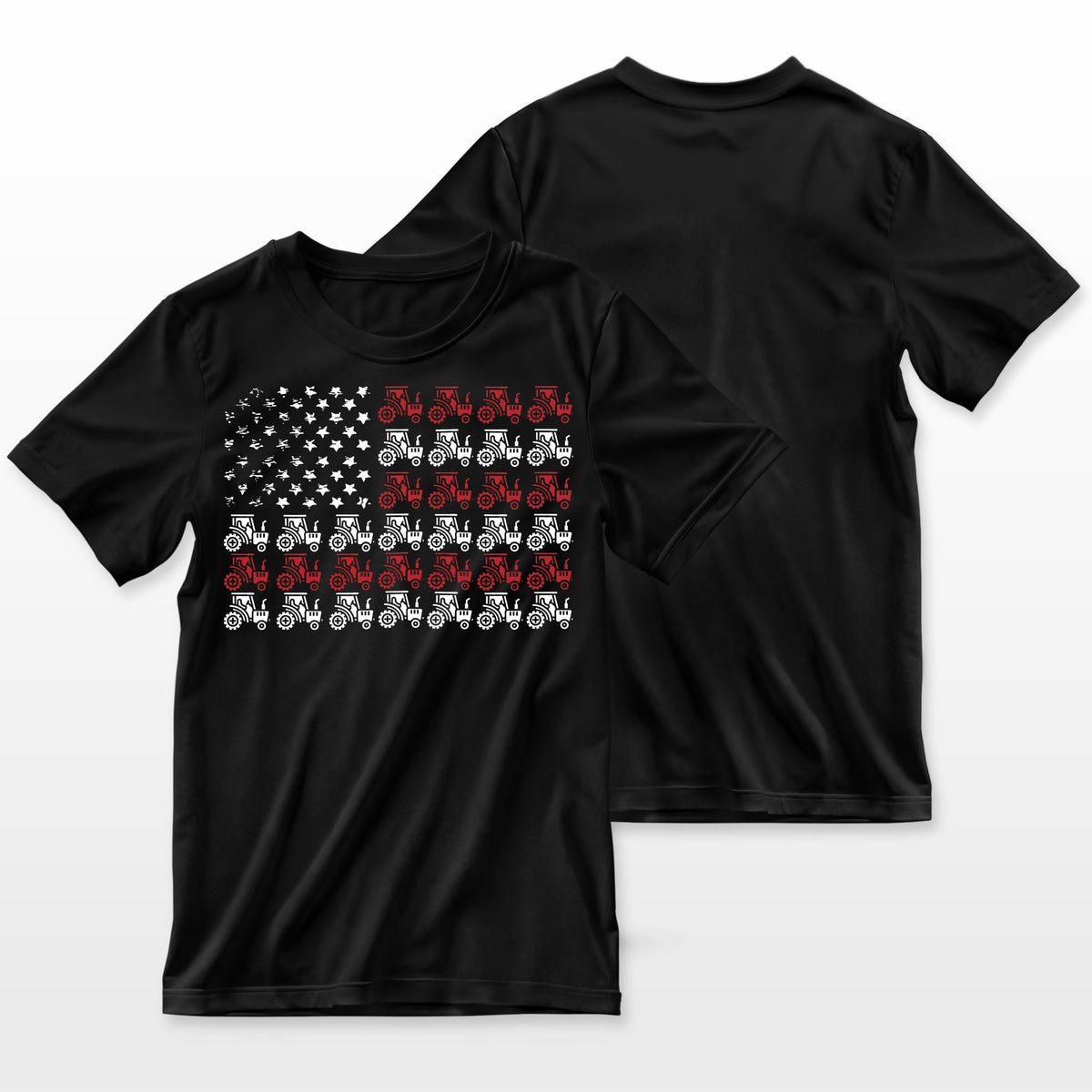 Proud Patriotic Freedom Designs Tractor American Flag Farmer T-Shirt