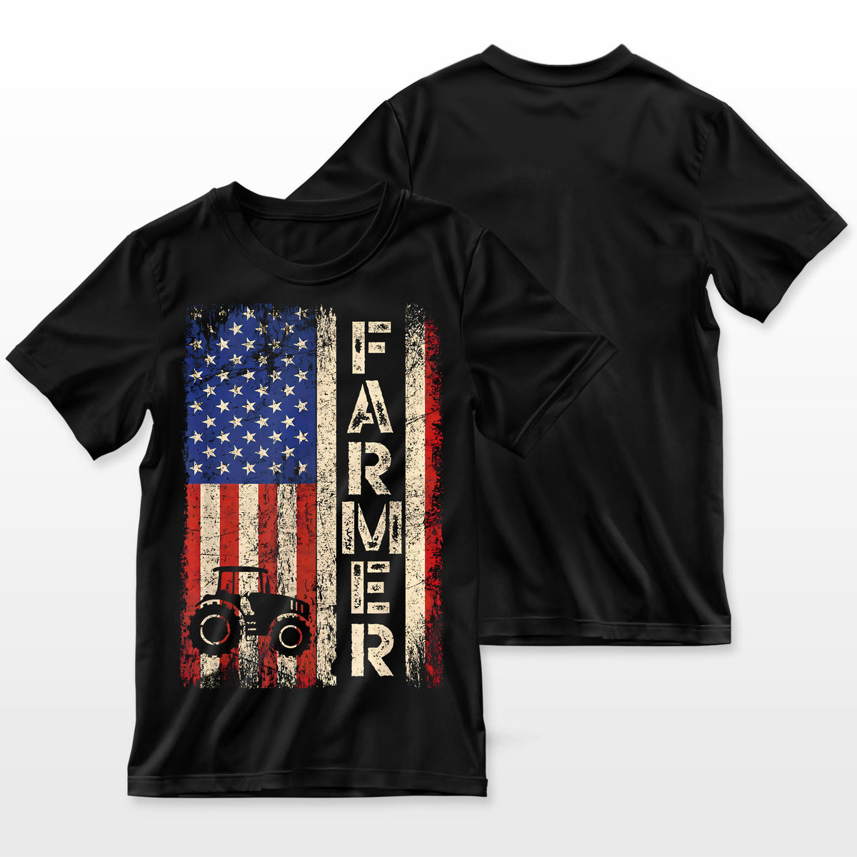 Farmer Tractors Usa American Flag Patriotic Farming Gifts Farmer T-Shirt