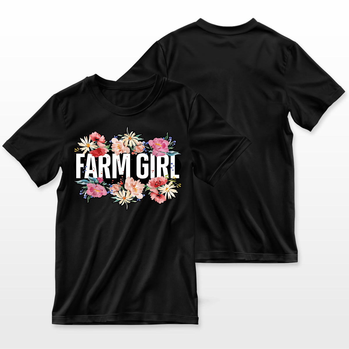 Farming Farmer Girl Flower Floral Farm Girl Farmer T-Shirt