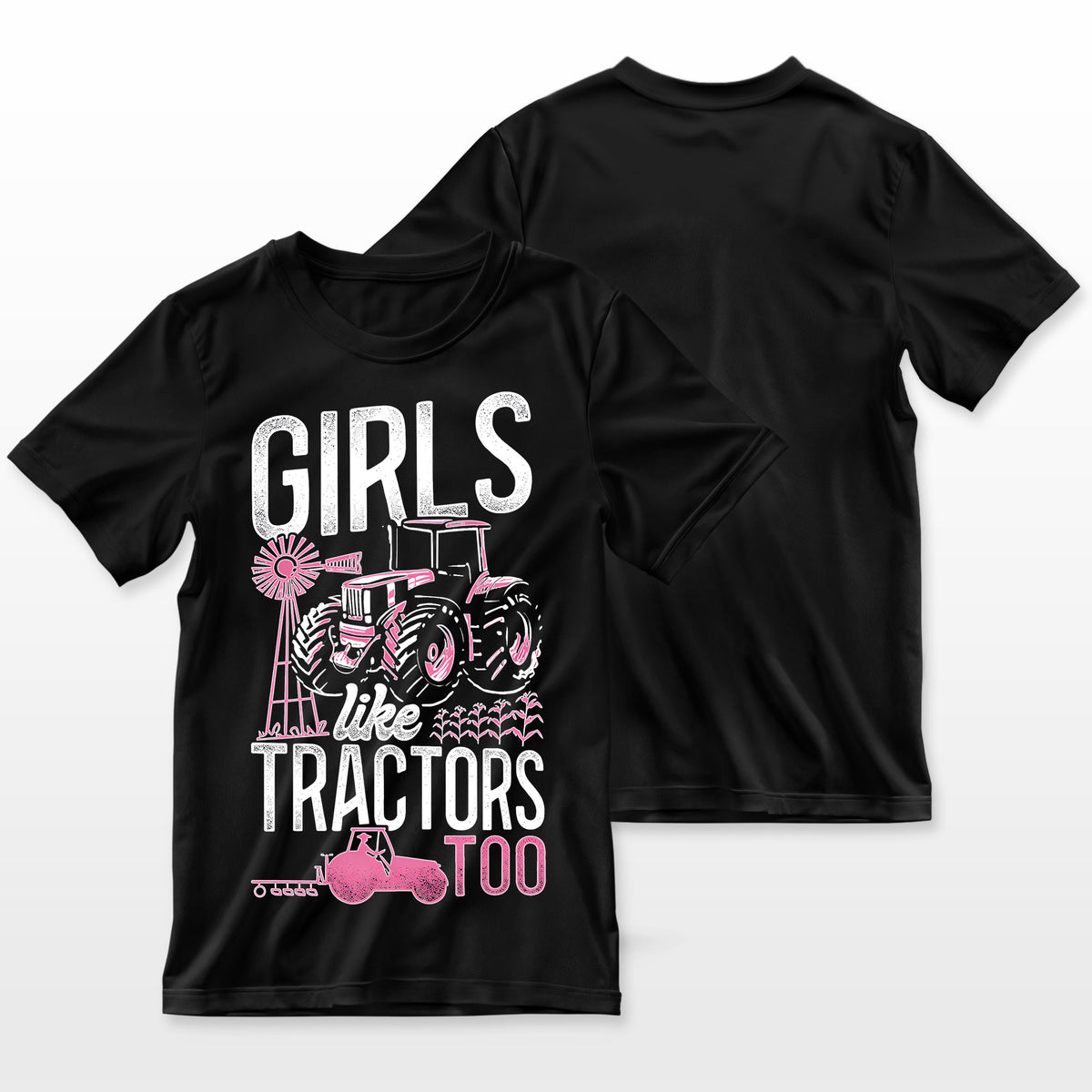 Farming Farmer Girl Tractor Tractor Vintage Girls Like Farmer T-Shirt