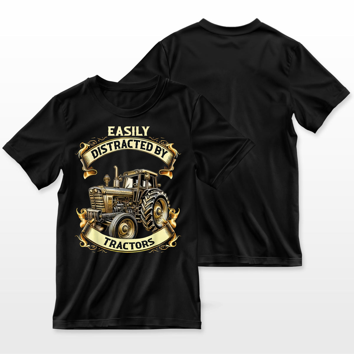 Cool Easily Distracted By Tractors Fun Farmer Farming Gift Farmer T-Shirt