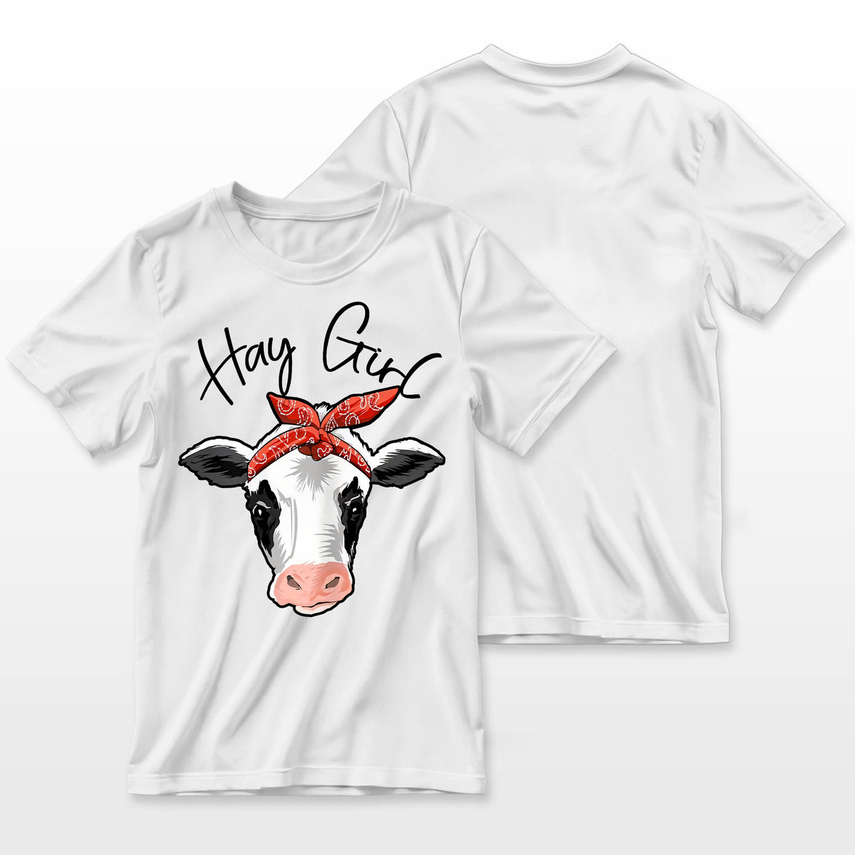 Hay Girl Farmer Funny Cattle Cow Farm Lovers Gift Women Farmer T-Shirt