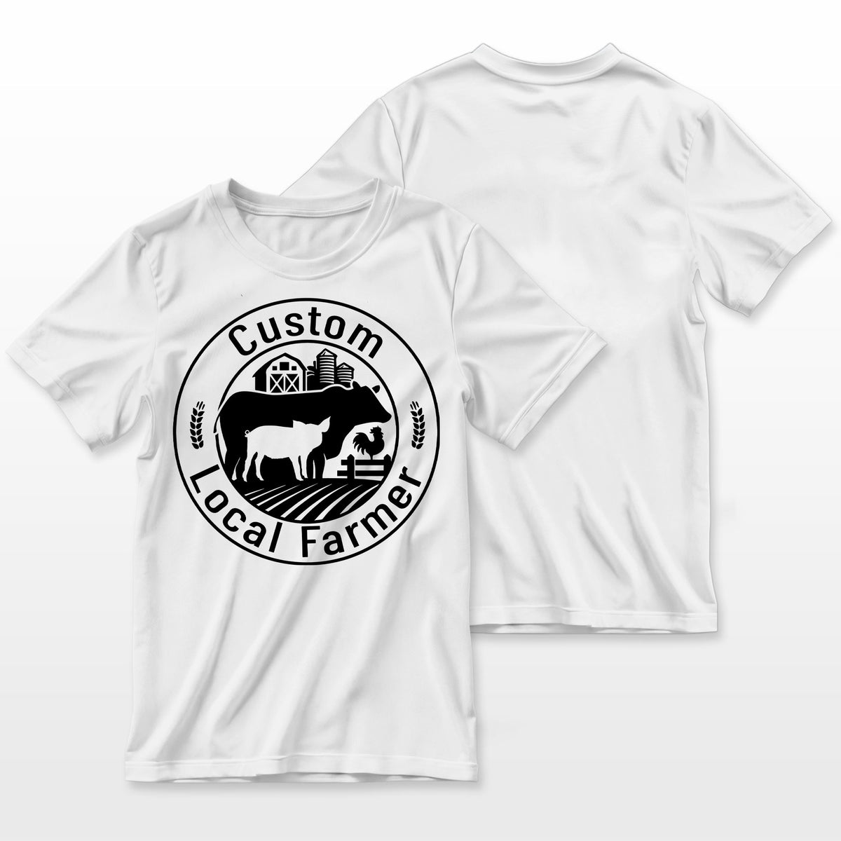 Personalized Local Farmer Shirt - Custom Name & Title Vintage  Farm Tee, Cattle Pig Chicken Logo, Country Farmer Gift,  Rural Lifestyle Apparel