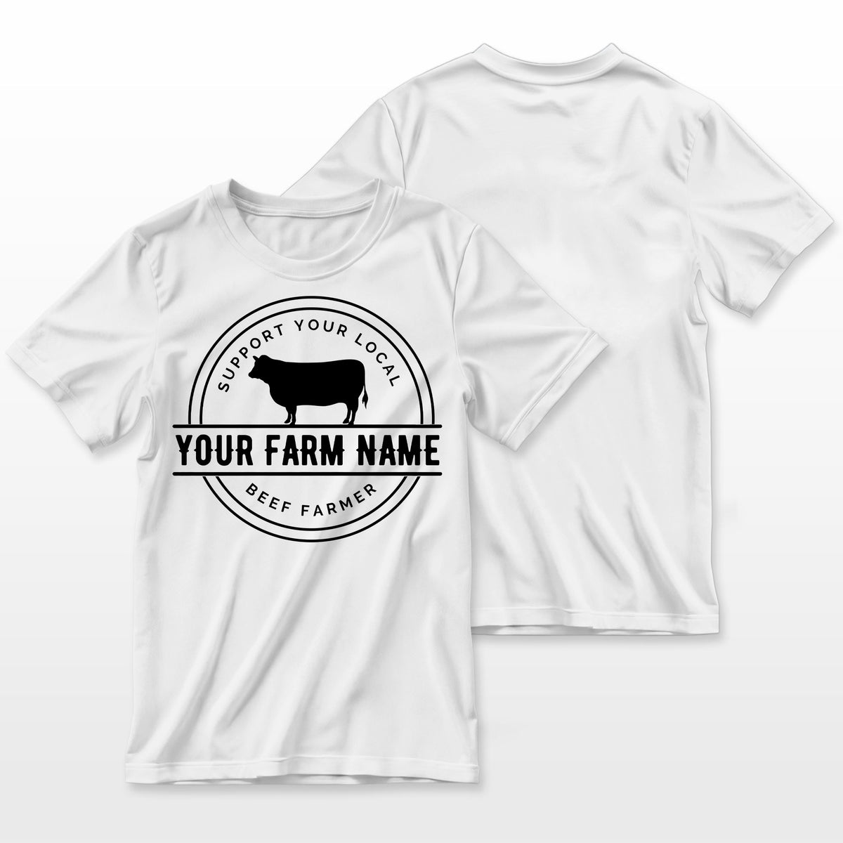 Personalized Beef Farmer Shirt - Custom Farm Name Vintage  Cattle Tee, Support Local Farmer Logo, Cattle Rancher Father's  Day Gift
