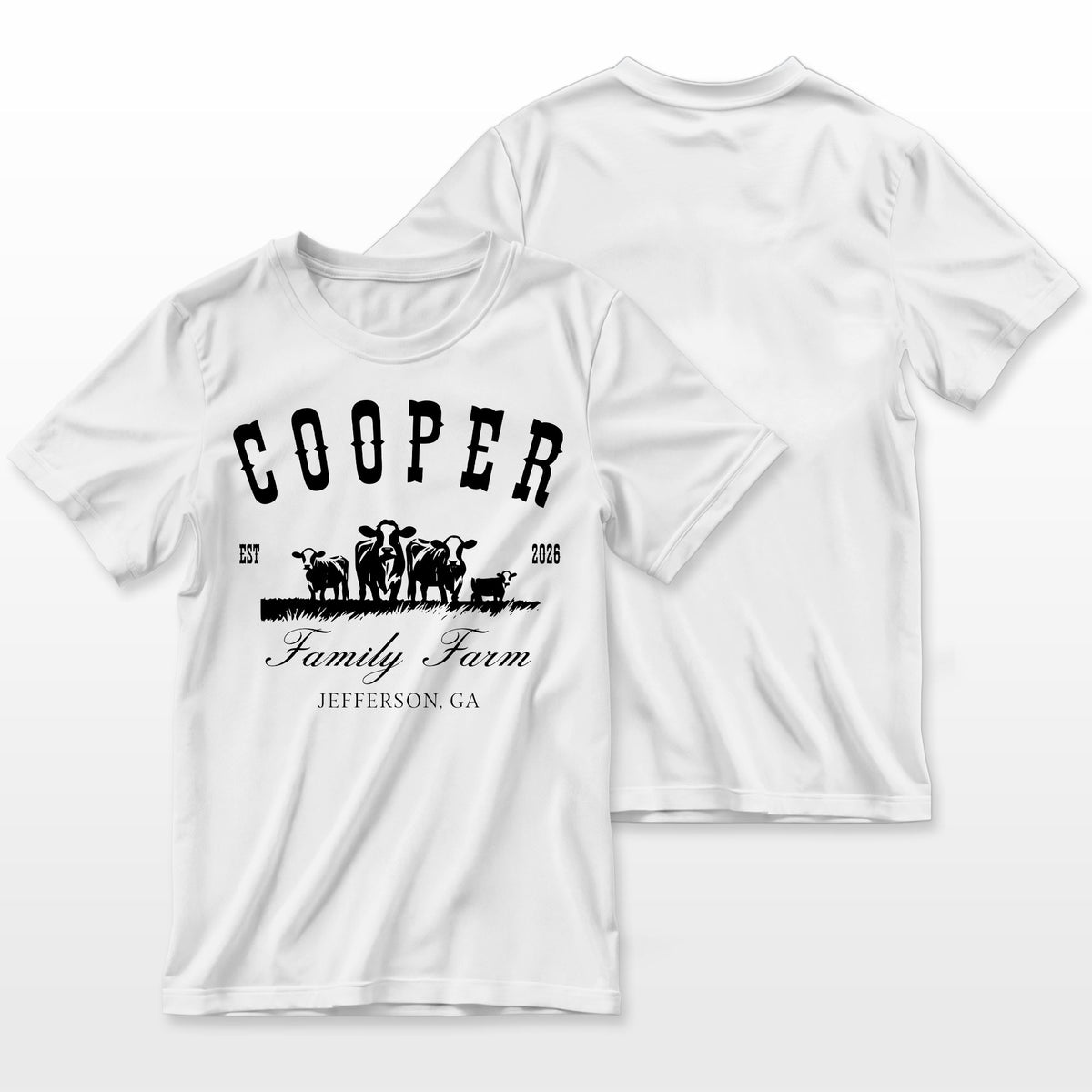 Personalized Cattle Ranch Shirt - Custom Family Name Year &  Location, Vintage Cow Farm Tee, Cattle Rancher Father's Day  Gift, Country Heritage Apparel