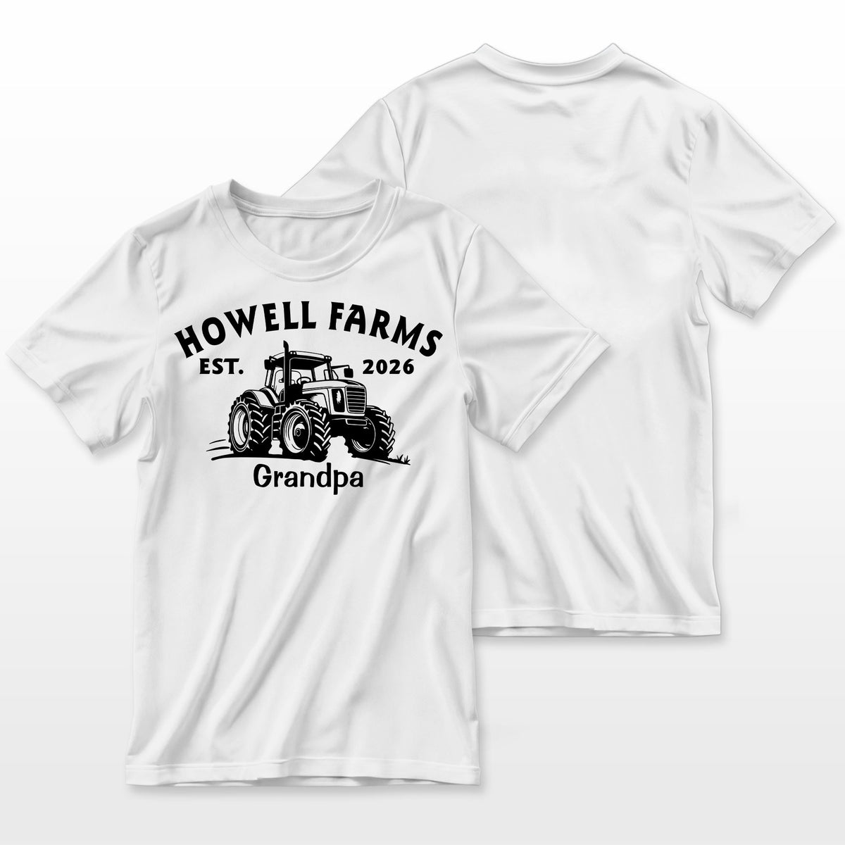 Personalized Grandpa Farm Shirt - Custom Family Name Year &  Title, Vintage Tractor Tee, Farmer Grandpa Father's Day Gift