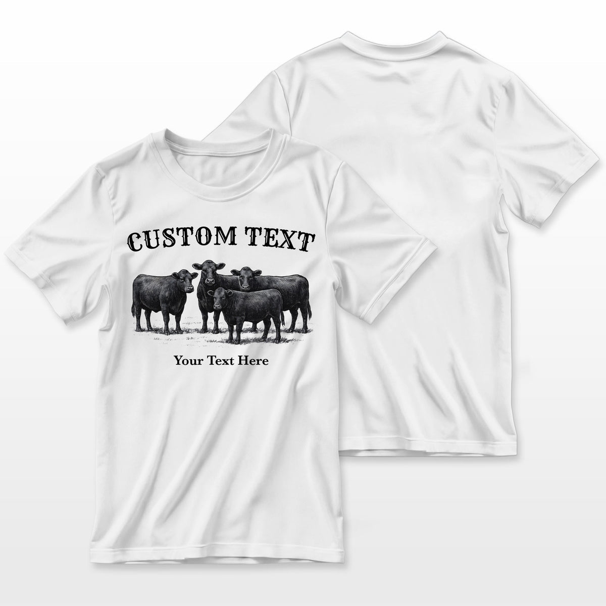 Personalized Cattle Herd Shirt - Custom Text Design, Vintage  Cow Tee, Cattle Rancher Father's Day Gift, Country Farm  Apparel