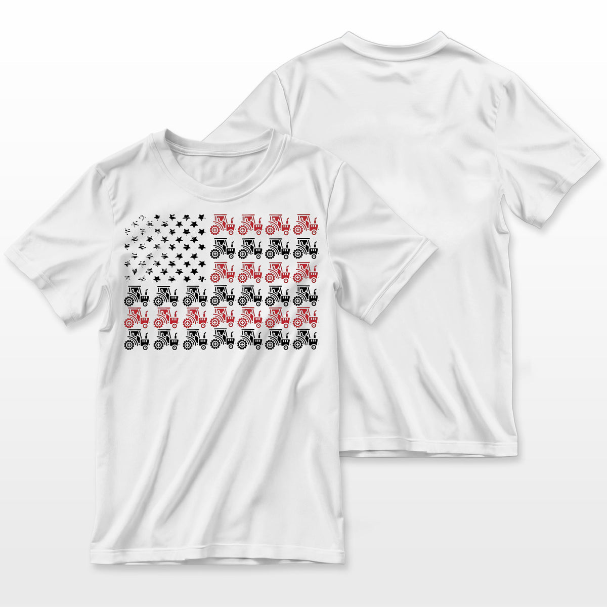 Proud Patriotic Freedom Designs Tractor American Flag Farmer T-Shirt