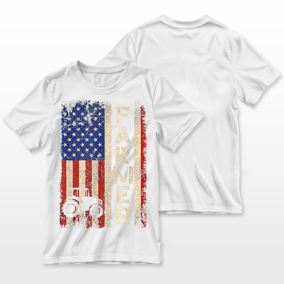Farmer Tractors Usa American Flag Patriotic Farming Gifts Farmer T-Shirt