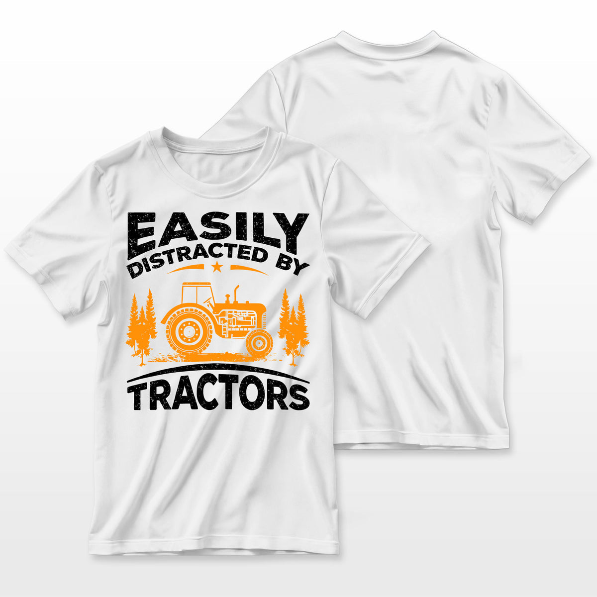 Funny Farming Quote Gift Easily Distracted By Tractors Pullover Farmer T-Shirt