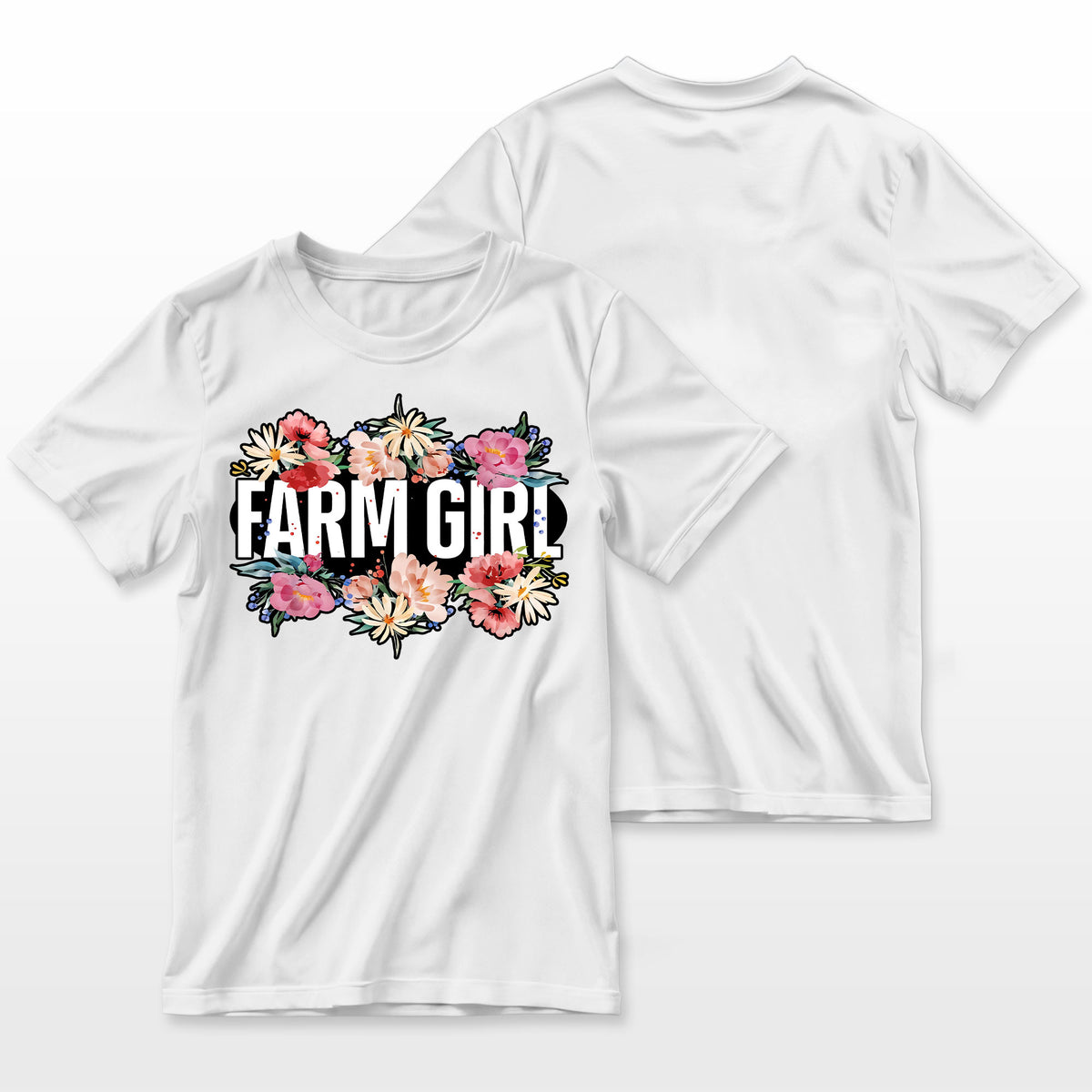 Farming Farmer Girl Flower Floral Farm Girl Farmer T-Shirt