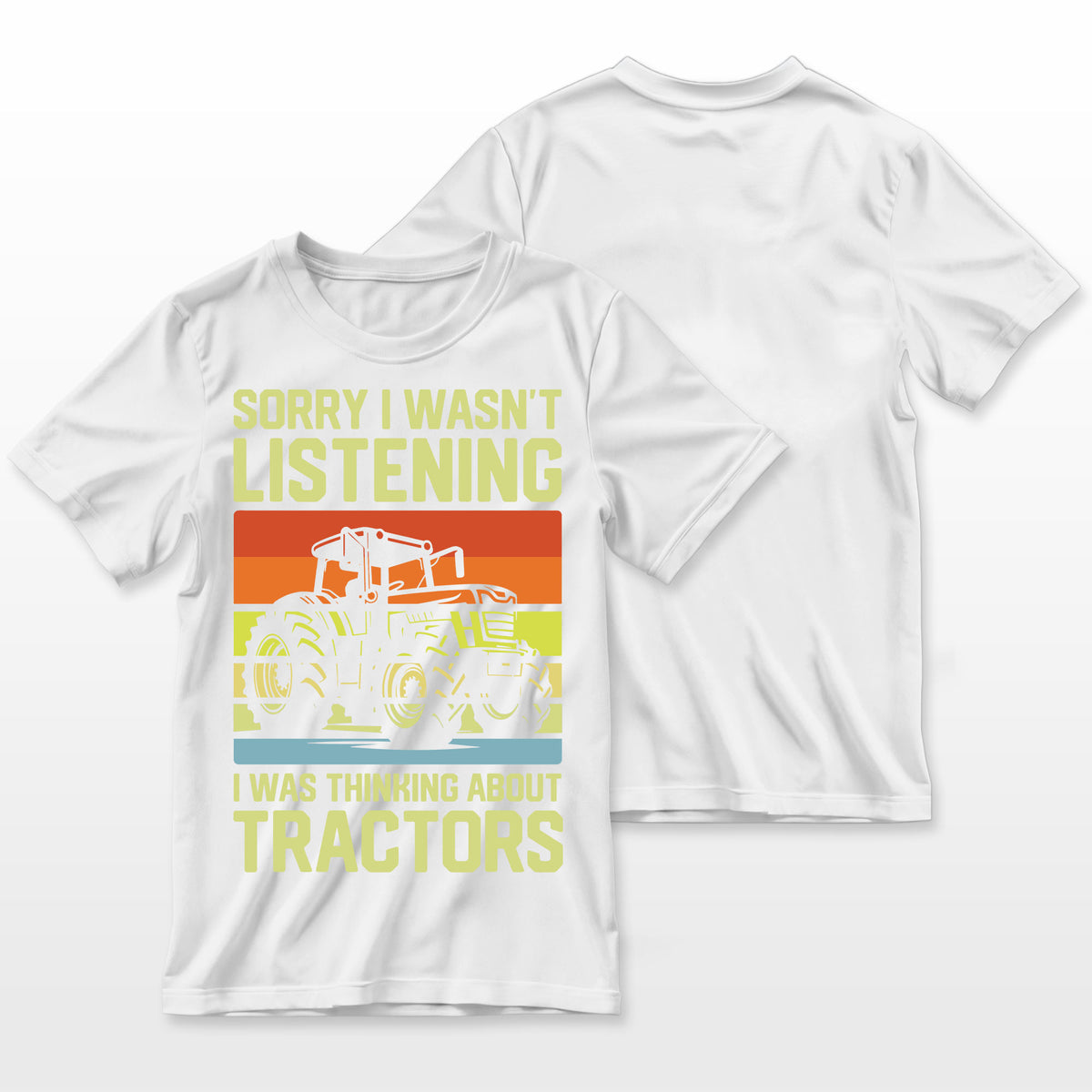 Funny Thinking About Tractors Tractor Lover Farmer Men Boys Farmer T-Shirt