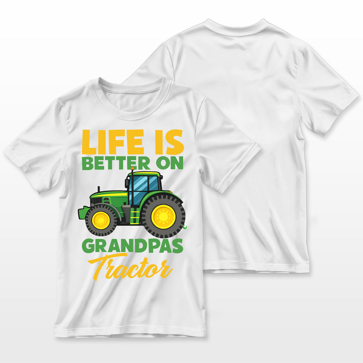 Farmer Funny Tractor Boy On Grandpas Tractor Farmer T-Shirt