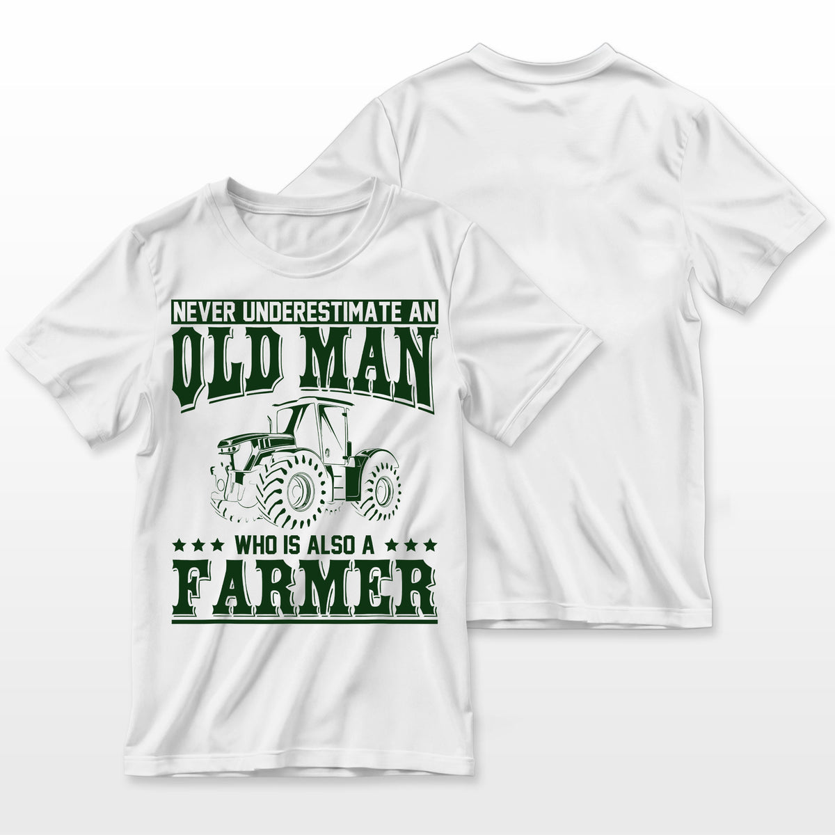 Retired Farmer Gift Idea Old Man Tractor Farmer Pullover T-Shirt