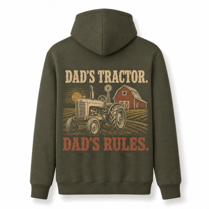 Farm Dad Hoodie – Some Dads Golf Real Dads Farm Vintage Tractor Graphic Pullover, Olive, Farmer Dad Gift